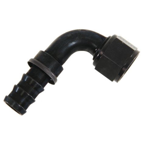 Aeroquip Socketless Hose Ends FBL1535 Fitting, End, AQP Socketless, 90 Degree, -12 AN Barb to Female -12 AN, Aluminum, Black Anodized, Each
