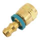 Aeroquip Socketless Hose Ends FBM1232 Fitting, End, AQP Socketless, Straight, -6 AN Barb to Female -8 AN, Brass, Natural, Each thumbnail 1
