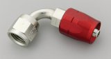 Aeroquip Reusable Hose Ends FBM1031 Fitting, End, AQP Hose, 90 Degree, -4 AN to Female -4 AN, Steel, Red, Each thumbnail 1