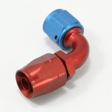 Aeroquip Reusable Hose Ends FBM1033 Fitting, End, AQP Hose, 90 Degree, -8 AN to Female -8 AN, Aluminum, Red/Blue, Each thumbnail 1