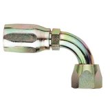 Aeroquip Reusable Hose Ends FBM1374 Fitting, End, AQP High Pressure, 90 Degree, -10 AN to 7/8 -14 in. Female Thread, Steel, Natural, Each thumbnail 1