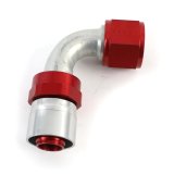 Aeroquip Crimp Hose Ends FBM4235 Fitting, End, AQP Hose, 90 Degree, -12 AN to Female -12 AN, Aluminum, Natural/Red, Each thumbnail 1