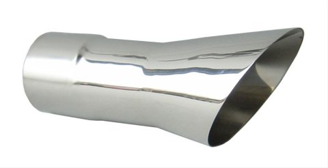 Pypes Stainless Steel Round, Polished 2.50 Inch Exhaust Tip EVT34 Tips, Steel, Polished, Slant Cut, 2.5 in. Inlet/Outlet, Pair thumbnail 2