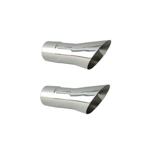 Pypes Stainless Steel Round, Polished 2.50 Inch Exhaust Tip EVT34 Tips, Steel, Polished, Slant Cut, 2.5 in. Inlet/Outlet, Pair thumbnail 3