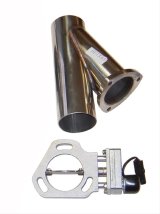 Pypes Electric Cutouts HVE11K Exhaust Cutouts, One 2.5 in. Diameter, Stainless Y-Dump, One 3 in. Diameter Cutout, Single, Kit thumbnail 2