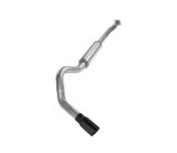 Pypes Converter-Back Exhaust Systems SFT22VB System, Cat-back, Phantom Series, Single, Stainless Steel, Natural, Black Powdercoated Tip, Ford, 2.7, 3.5L, Kit thumbnail 1
