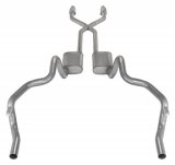 Pypes Race Pro Dual Exhaust Systems SGF911RE Systems, Crossmember Back w/X-Pipe, 75-81 F-Body Split Rear Exit 2.5 in Intermediate thumbnail 1