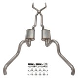 Pypes Turbo Pro Exhaust Systems SFF40T System, Pro, Crossmember Back, 409 Stainless Steel, Natural, H-Pipe, Underbody Exit, Ford, Fairlane, Kit thumbnail 5