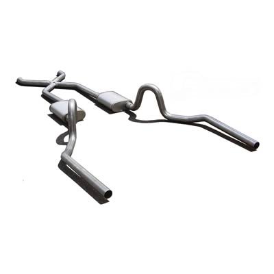 Pypes Race Pro Dual Exhaust Systems SGA10R System, Pro, Header-Back, Stainless Steel, Natural, X-Pipe, Buick, Chevy, Oldsmobile, Pontiac, V8 thumbnail 2