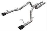 Pypes Mid Muffler Exhaust Systems SFM66BLK System, Bullet, Cat-Back, Stainless Steel, Natural, Black Powdercoated Tips, Ford, 4.6L, Kit thumbnail 2