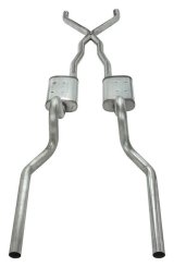Pypes Race Pro Dual Exhaust Systems SFC01R Crossmember Back w/X-Pipe System; Split Rear Exit; 2.5 in. Intermediate And Tail Pipe; Mufflers/Hardware Incl.; Tip Not Incl.; thumbnail 4