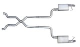Pypes Violator Dual Exhaust Systems SCC10V System, Violator, Crossmember Back, Stainless Steel, Natural, X-Pipe, Chevy, Kit thumbnail 1