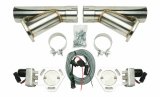 Pypes Electric Cutouts HVE10K3 Exhaust Cutouts, Electric, Bolt-on, Round, Aluminum Flange, Natural, 3.000 in. Diameter, Stainless Steel Y-pipe, Kit thumbnail 3
