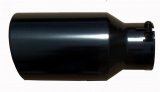 Pypes Stainless Steel Round, Black 3.50 Inch Exhaust Tip EVT3545B Tip, Steel, 3.5 in. Input, 4.5 in. Output, 12 in. Length, Each thumbnail 2