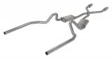 Pypes Race Pro Dual Exhaust Systems SGG912RE Systems, Crossmember Back w/X-Pipe, 78-88 GM G-Body SS Split Rear Exit 2.5 in Intermediate Pipe thumbnail 3