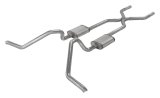 Pypes H-Bomb Exhaust Systems SGB40R System, Crossmember Back w/H-Pipe 65-70 B-Body Split Side Dual Exit 2.5 in Int & Tail Pipe Race Pro Mufflers/Hardware thumbnail 2