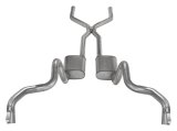 Pypes H-Bomb Exhaust Systems SGF43R System, Crossmember Back w/H-Pipe 70-74 F-Body Split Rear Dual Quarter Exit 3" Int & TailPipe Race Pro Mufflers/HW Incl, Polished 304 SS thumbnail 1