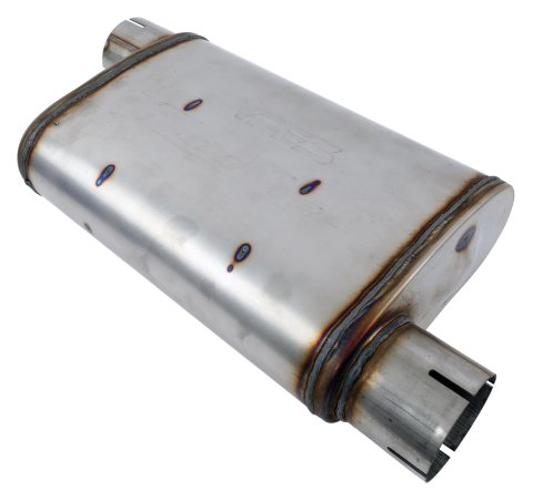 Pypes Turbo Pro 409 Stainless Steel 3 Inch Muffler MVT16 Muffler, Pro, in. Inlet/3 in. Outlet, Steel, Natural, Each thumbnail 1