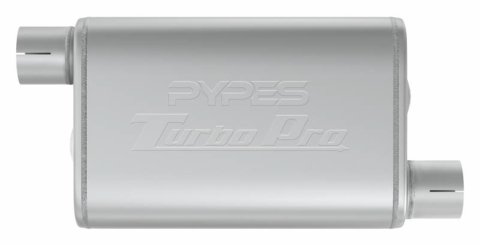 Pypes Turbo Pro 409 Stainless Steel 3 Inch Muffler MVT16 Muffler, Pro, in. Inlet/3 in. Outlet, Steel, Natural, Each thumbnail 4