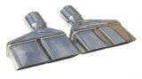 Pypes Stainless Steel Rectangular, Polished 2.50 Inch Exhaust Tip EVT86 Tips, Stainless, Polished, Slant Cut, Non-Rolled Edge, 2.5 in. Inlet, Pair thumbnail 1