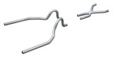 Pypes No-Muffler Exhaust Systems SFM03 System, Race Pro, Header-Back, Stainless Steel, Natural, X-Pipe, Ford, Kit thumbnail 1