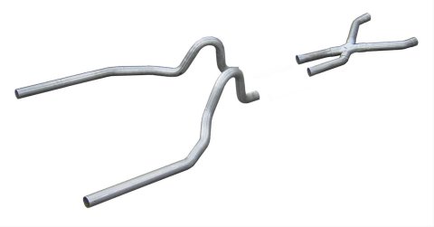 Pypes No-Muffler Exhaust Systems SFM03 System, Race Pro, Header-Back, Stainless Steel, Natural, X-Pipe, Ford, Kit