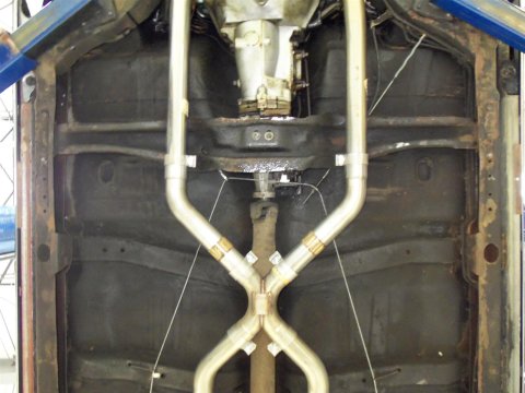 Pypes No-Muffler Exhaust Systems SGA10 System, No Mufflers, Crossmember Back, Stainless Steel, Natural, X-Pipe, Buick, Chevy, Olds, Pontiac, V8