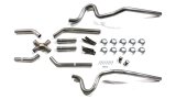 Pypes No-Muffler Exhaust Systems SGA10 System, No Mufflers, Crossmember Back, Stainless Steel, Natural, X-Pipe, Buick, Chevy, Olds, Pontiac, V8 thumbnail 6