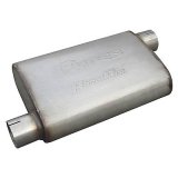 Pypes Race Pro 409 Stainless Steel 2.5 Inch Muffler MVR13 Muffler, Series, Steel, Natural, in. Offset Inlet/2.5 in. Center Outlet, Each thumbnail 3