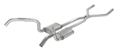Pypes H-Bomb Exhaust Systems SGF42V System, Crossmember Back w/H-Pipe 67-69 Split Rear Dual Exit 2.5 in Int Pipe & Tailpipe Violator Mufflers/Hardware thumbnail 2