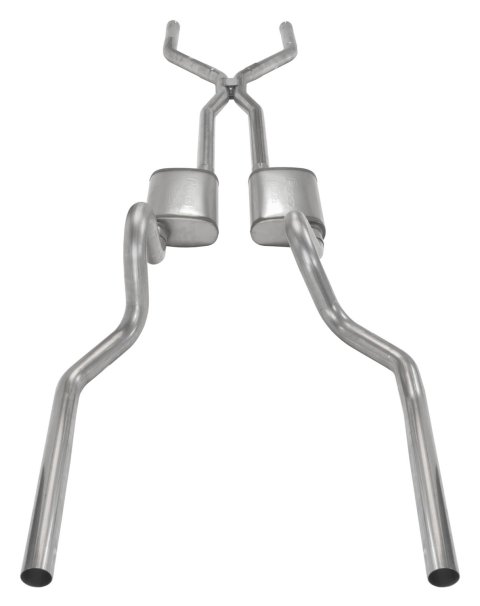 Pypes H-Bomb Exhaust Systems SFM43T Systems, Header/Crossmember-Back, Stainless Steel, Natural, Turbo Pro Mufflers, Ford, Kit thumbnail 3