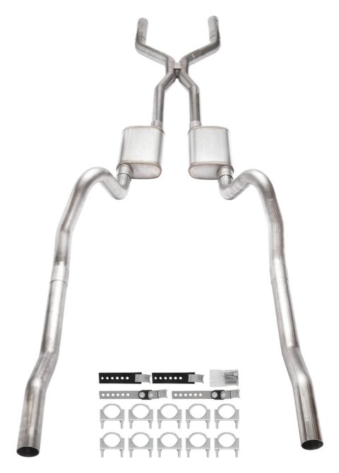 Pypes Violator Dual Exhaust Systems SMB43V System, Violator, Crossmember-Back, Stainless Steel, H-Pipe, Dodge, Plymouth, B-Body, V8, Kit thumbnail 3