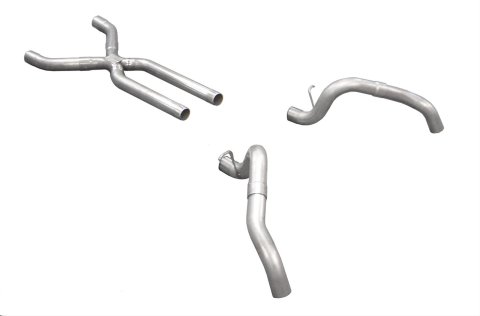 Pypes No-Muffler Exhaust Systems SGF63 System, No-Muffler, Header-Back, Stainless Steel, X-Pipe, Chevy, Pontiac, Kit
