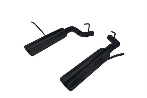 Pypes Pype Bomb Exhaust Systems SDD19MSB System, Bomb, Rear Axle-back, Dual, Stainless Steel, Black Powdercoated, Split Rear Exit, Round Tips, Kit thumbnail 1