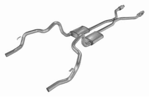 Pypes Street Pro Exhaust Systems SGF941SE Systems, Crossmember Back w/H-Pipe System 75-81 F-Body Split Rear Dual Exit 2.5 in Intermediate thumbnail 2