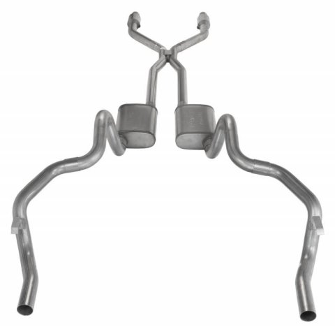 Pypes Street Pro Exhaust Systems SGF941SE Systems, Crossmember Back w/H-Pipe System 75-81 F-Body Split Rear Dual Exit 2.5 in Intermediate thumbnail 4