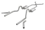 Pypes H-Bomb Exhaust Systems SGC43R System, Crossmember Back w/H-Pipe 55-57 Split Rear Dual Exit 3 in Int & Tail Pipe Race Pro Mufflers/Hardware thumbnail 2