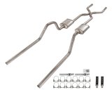 Pypes Turbo Pro Exhaust Systems SGB45T System, Pro, Crossmember Back, 409 Stainless Steel, Natural, H-Pipe, Rear Exit, Chevy, Impala, Kit thumbnail 6