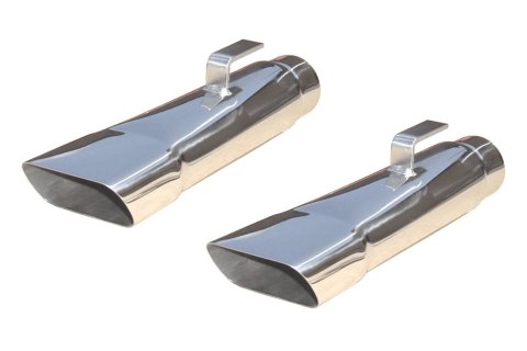 Pypes Stainless Steel Rectangular, Polished 2.50 Inch Exhaust Tip EVT80 Tips, Stainless, Polished, Slant Cut, Rolled Edge, 2.5 in. Inlet, Dodge, Pair thumbnail 3