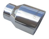 Pypes Stainless Steel Round, Polished 2.50 Inch Exhaust Tip EVT52 Tips, Steel, Polished, Straight Cut, Rolled Edge, 2.5 in. Inlet/4 in. Outlet, Pair thumbnail 2