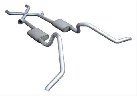 Pypes Violator Dual Exhaust Systems SGB11V System, Violator, Header-Back, Stainless Steel, Natural, X-Pipe, Chevy, Full Size Car, Kit thumbnail 2