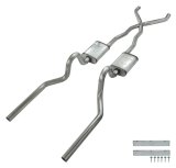 Pypes Violator Dual Exhaust Systems SFM05V Systems,Dual Exit Tailpipes:2.5 Inch Mandrel-BentTubing;409 Stainless Steel Construction;65-70 Convertible Mustang, NO staggered shocks. thumbnail 1