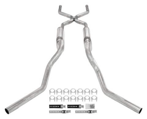 Pypes Street Pro Exhaust Systems SGT76S Systems, Crossmember Back w/ H-pipe System 63-66 GM Truck split side dual exit 2.5 inch intermediate thumbnail 2