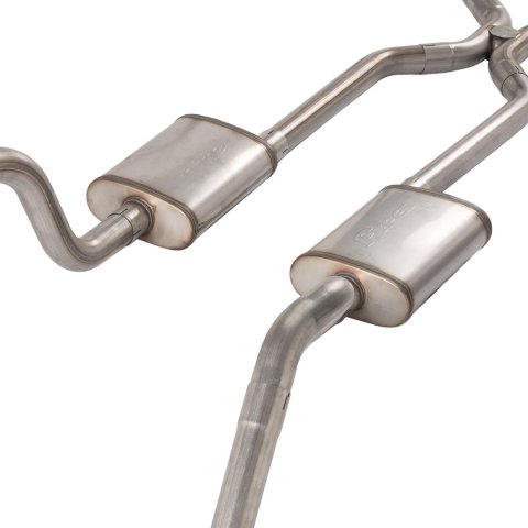 Pypes Violator Dual Exhaust Systems SGB45V System, Violator, Crossmember Back, 409 Stainless Steel, Natural, H-Pipe, Rear Exit, Chevy, Impala, Kit thumbnail 5