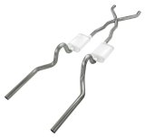 Pypes Header/Crossmember-Back Exhaust Systems SFC01S Crossmember Back Dual, w/X-Pipe System, Split Rear Dual Exit; 2.5 in. Street Pro Mufflers/Hardware, Tips Not Incl., Kit thumbnail 2