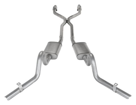 Pypes Violator Dual Exhaust Systems SGG940VE Systems, Crossmember Back w/H-Pipe System 78-88 El Camino SS Split Rear Exit 2.5 in Intermediate