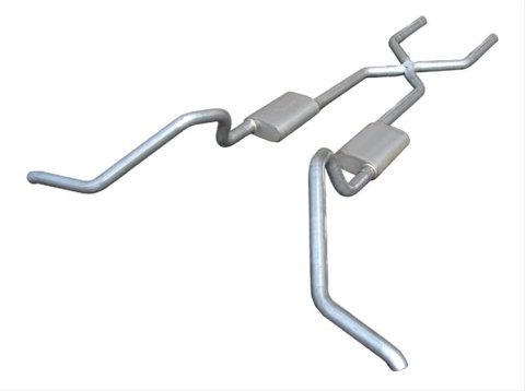Pypes Violator Dual Exhaust Systems SGB10V System, Violator, Crossmember Back, Stainless Steel, Natural, X-Pipe, Chevy, Full Size Car, Kit thumbnail 2