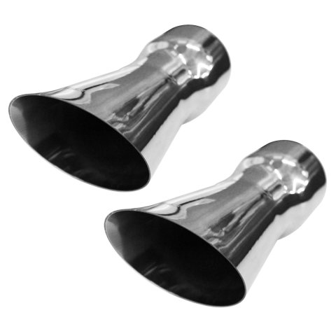 Pypes Stainless Steel Olds 442, Polished 3 Inch Exhaust Tip EVT35 Tips, Steel, Polished, Slant Cut, Oldsmobile2, 3.0 in. Inlet, Pair thumbnail 1