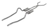 Pypes H-Bomb Exhaust Systems SMA40R System, Crossmember Back w/H-Pipe 67-73 Mopar A-Body Split Rear Dual Exit 2.5 in Int & Tail Pipe Race Pro Mufflers/Hardware thumbnail 1