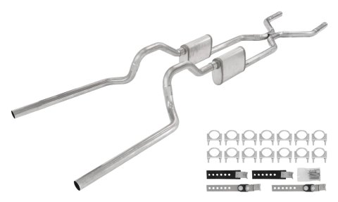 Pypes Race Pro Dual Exhaust Systems SGT74R Systems, Crossmember Back w/ H-pipe System 63-66 GM Truck split rear dual exit 2.5 inch intermediate